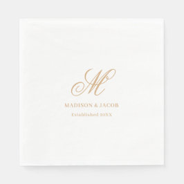 Elegant Monogram Huwelijk  Servet