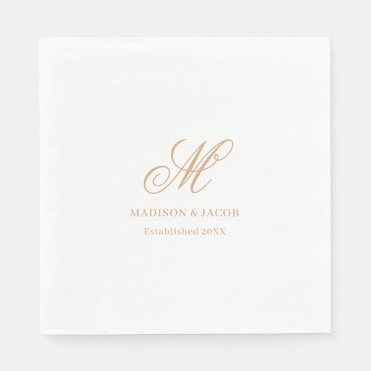 Elegant Monogram Huwelijk Servet (Voorkant)