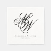 Elegant Monogram Huwelijk  Servet (Voorkant)