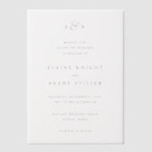 Elegant Monogram Huwelijk Vellum Uitnodigingen (Voorkant)