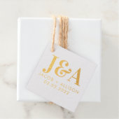 Elegant Monogram Huwelijksgunst bruidsfeest Bedankjes Labels (Met doos)