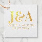 Elegant Monogram Huwelijksgunst bruidsfeest Bedankjes Labels (Voorkant)