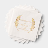 Elegant Monogram Huwelijksreceptie Aangepast Folie Servetten (Insitu (Gestapeld))