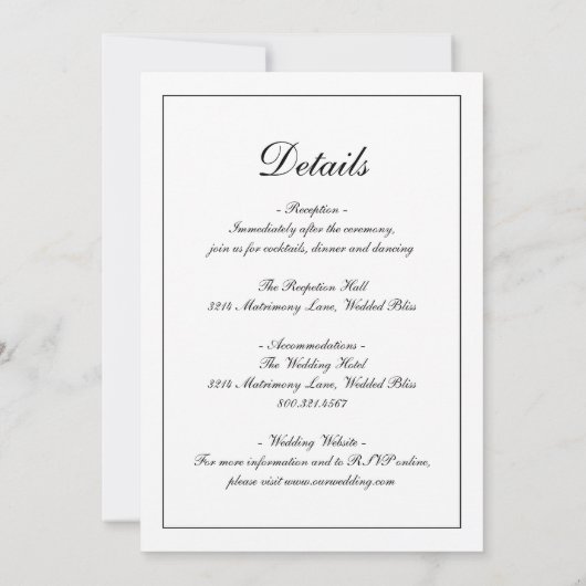 Elegant monogram in één bruiloft kaart (Achterkant)