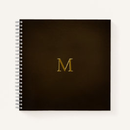 Elegant monogram in reliëfdruk Faux Antiek Notitieboek