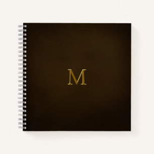 Elegant monogram in reliëfdruk Faux Antiek Notitieboek