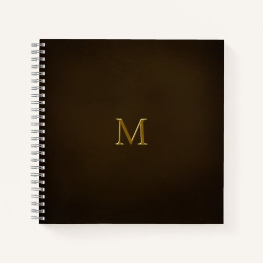Elegant monogram in reliëfdruk Faux Antiek Notitieboek (Voorkant)