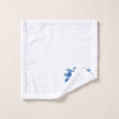 Elegant monogram in Sjabloon met dolfijn in Cartou Bad Handdoek (Wasdoekje)