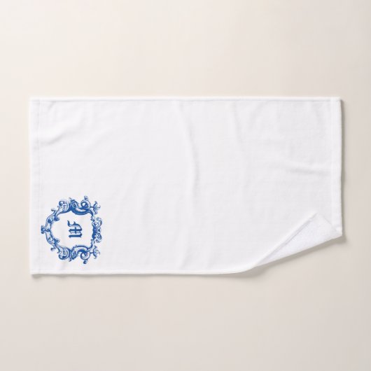 Elegant monogram in Sjabloon met dolfijn in Cartou Bad Handdoek (Handdoek)