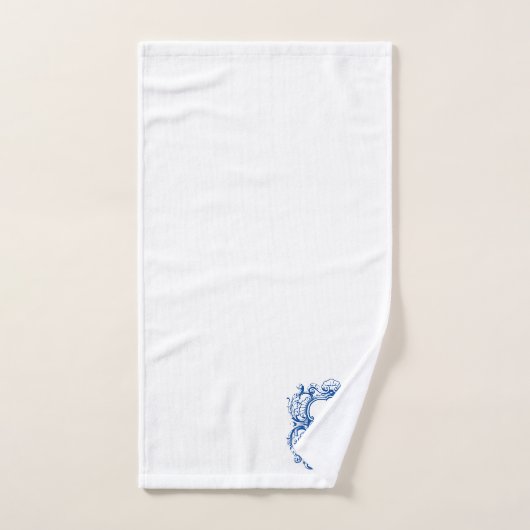 Elegant monogram in Zee Shell Cartouche Sjabloon Bad Handdoek (Handdoek)