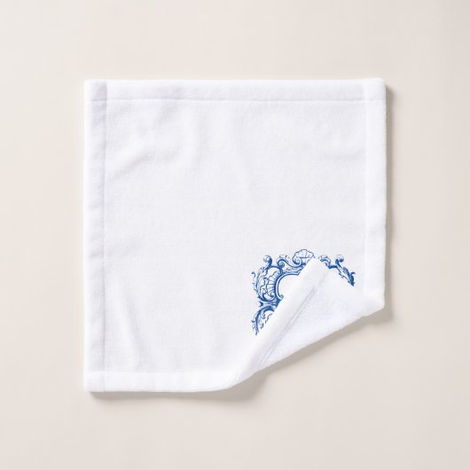 Elegant monogram in Zee Shell Cartouche Sjabloon Bad Handdoek (Wasdoekje)