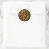 Elegant Monogram Initiaal B Gold Peony Sticker (Tas)