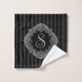 Elegant, Monogram Initiaal Bad Handdoek (Wasdoekje)
