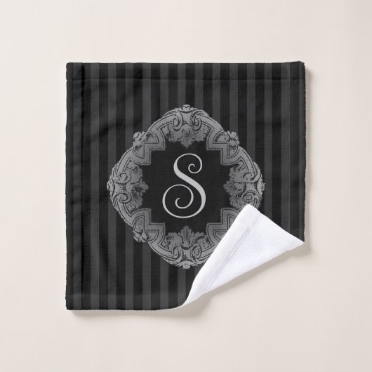 Elegant, Monogram Initiaal Bad Handdoek (Wasdoekje)