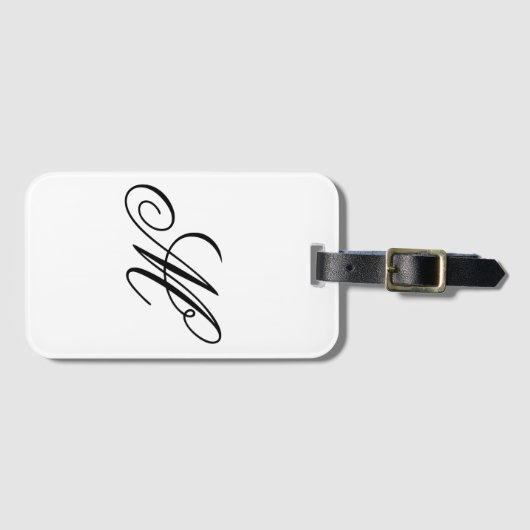 Elegant Monogram Initiaal Bagagelabel (Voorkant (horizontaal))