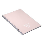 Elegant Monogram Initiaal Blush Roze Notitieboek (Rechterzijde)