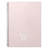 Elegant Monogram Initiaal Blush Roze Notitieboek (Voorkant)