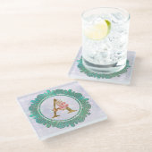 Elegant Monogram Initiaal Brieven met Mandala Glazen Onderzetter (Schuin)