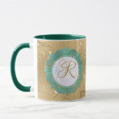Elegant Monogram Initiaal Brieven met Mandala Mok (Links)