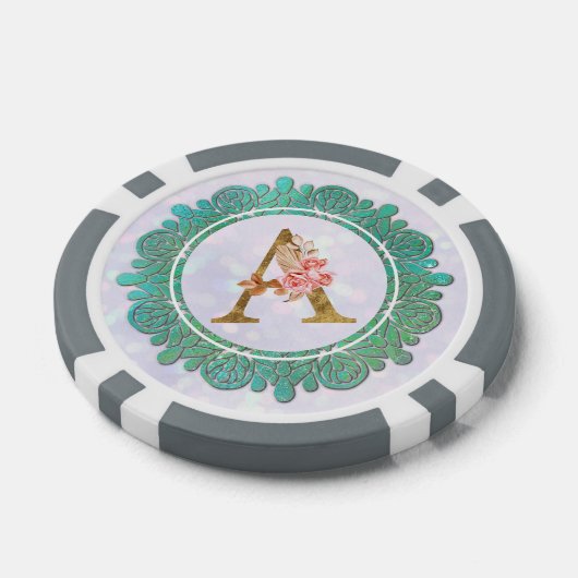 Elegant Monogram Initiaal Brieven met Mandala Poker Chips (Enkel)