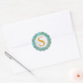 Elegant Monogram Initiaal Brieven met Mandala Ronde Sticker (Envelop)