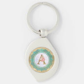 Elegant Monogram Initiaal Brieven met Mandala Sleutelhanger (Voorkant)