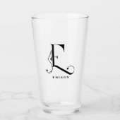 Elegant Monogram Initiaal E met Achternaam Glas (Voorkant)