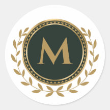 Elegant Monogram Initiaal Faux goud Groen