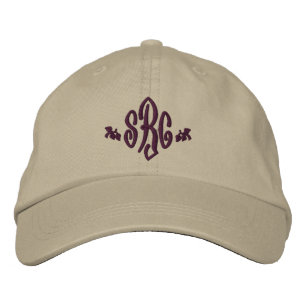 Elegant Monogram Initiaal geborduurd Pet