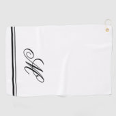 Elegant Monogram Initiaal Golfhanddoek (Horizontaal)