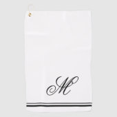 Elegant Monogram Initiaal Golfhanddoek (Voorkant)