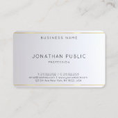 Elegant Monogram Initiaal Goud Zilver Rond Visitekaartje (Achterkant)