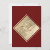 Elegant monogram initiaal gouden bruidegans kaart (Achterkant)