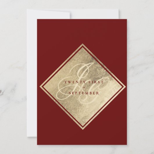 Elegant monogram initiaal gouden bruidegans kaart (Achterkant)