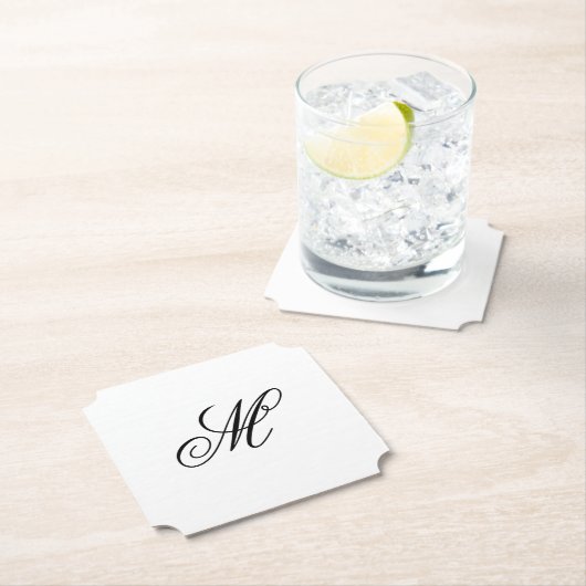 Elegant Monogram Initiaal Kartonnen Onderzetters (Insitu)