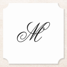 Elegant Monogram Initiaal Kartonnen Onderzetters