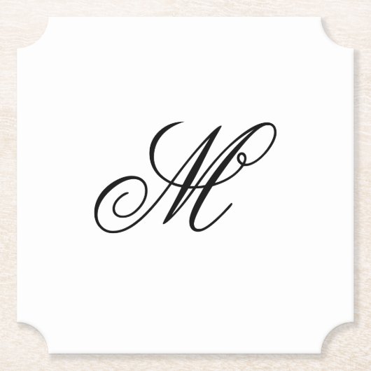 Elegant Monogram Initiaal Kartonnen Onderzetters (Voorkant)