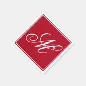 Elegant Monogram Initiaal Kerstfeest Servet (Hoek)