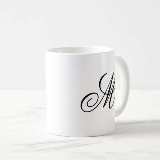 Elegant Monogram Initiaal Koffiemok (Voorkant rechts)