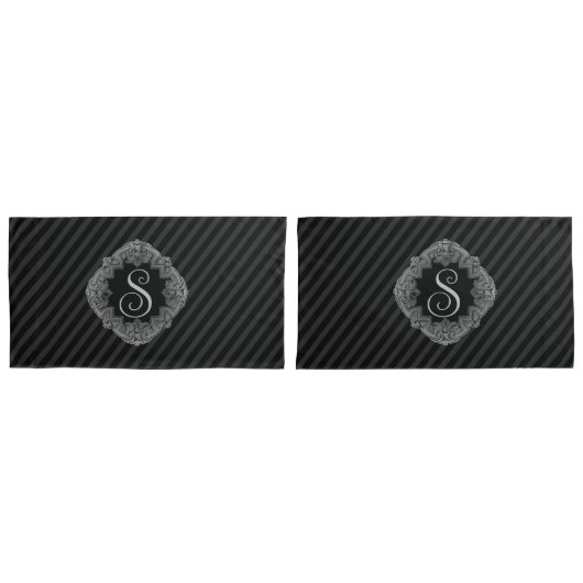 Elegant, Monogram Initiaal Kussensloop (Voorkant-Set)