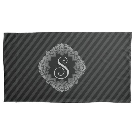 Elegant, Monogram Initiaal Kussensloop (Voorkant-Links)