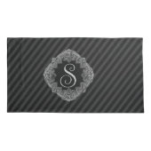 Elegant, Monogram Initiaal Kussensloop (Achterkant-Links)