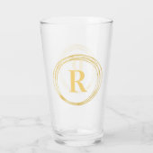 Elegant Monogram Initiaal Letter Gold Circles Glas (Achterkant)