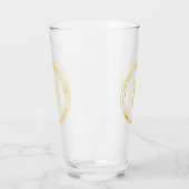 Elegant Monogram Initiaal Letter Gold Circles Glas (Links)