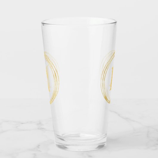 Elegant Monogram Initiaal Letter Gold Circles Glas (Links)