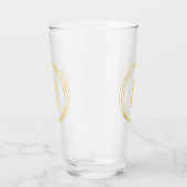 Elegant Monogram Initiaal Letter Gold Circles Glas (Rechts)