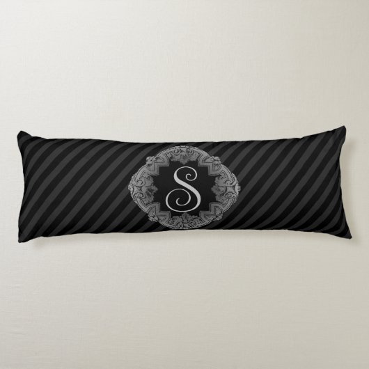 Elegant, Monogram Initiaal Lichaamskussen (Achterkant)