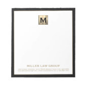 Elegant Monogram Initiaal Logo Notitieblok (Voorkant)