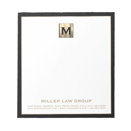 Elegant Monogram Initiaal Logo Notitieblok (Voorkant)