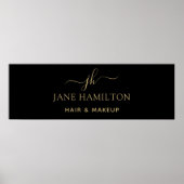 Elegant Monogram Initiaal Naam Bedrijfs Poster (Voorkant)